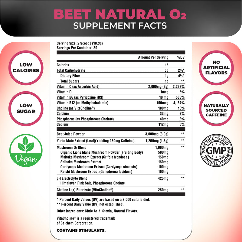 Beet Natural® O₂ - Vegan Pre-Workout