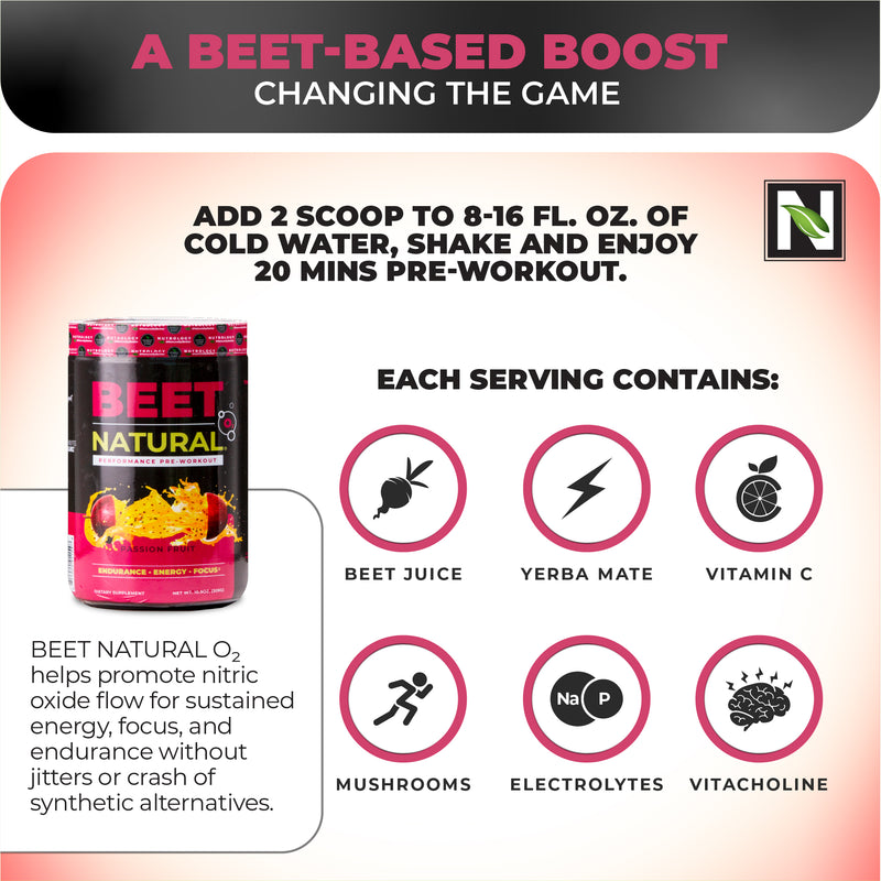 Beet Natural® O₂ - Vegan Pre-Workout